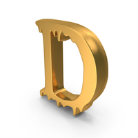 Slime Melt Halloween Alphabets D Gold PNG & PSD Images