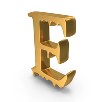 Slime Melt Halloween Alphabets E Gold PNG & PSD Images