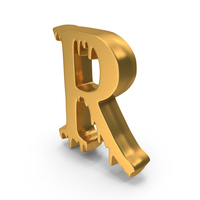 Slime Melt Halloween Alphabets R Gold PNG & PSD Images