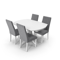 White Loft Dining Table Set PNG & PSD Images