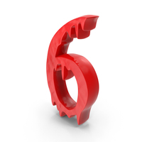 Slime Melt Halloween Alphabets Red Number 6 PNG & PSD Images
