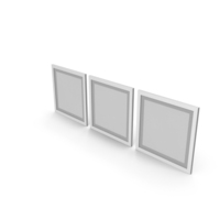 White Set Of Three Picture Frames PNG & PSD Images