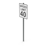 Speed Limit 40 Road Sign PNG & PSD Images