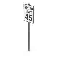 Speed Limit 45 Road Sign PNG & PSD Images