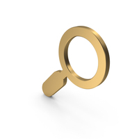Icon Magnifying Glass Gold PNG & PSD Images