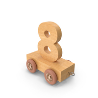 Wooden Train Number 8 PNG & PSD Images