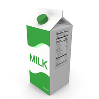Milk Carton XL Green PNG & PSD Images