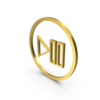 Gold Round Play Pause Symbol PNG & PSD Images