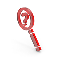 Red Magnifying Glass With Question Mark Symbol PNG & PSD Images