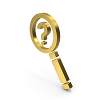 MAGNIFIER QUESTION MARK ICON GOLD PNG & PSD Images