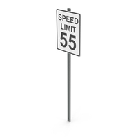 Speed Limit 55 Road Sign PNG & PSD Images