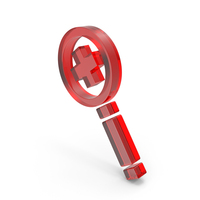 Red Glass Magnifying Glass With X Symbol PNG & PSD Images