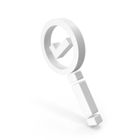 White Magnifying Glass With Tick Mark Symbol PNG & PSD Images