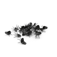 Fallen Black Eames Plastic Side Chairs PNG & PSD Images