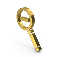 Gold Magnifying Glass Zoom Out Symbol PNG & PSD Images