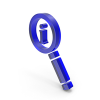 Blue Glass Magnifying Glass With Information Symbol PNG & PSD Images