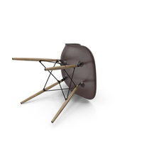 Eames Plastic Side Chair DSW Chocolate Posed PNG & PSD Images