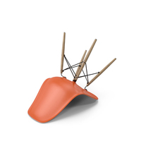 Eames Plastic Side Chair DSW Rusty Orange Posed PNG & PSD Images