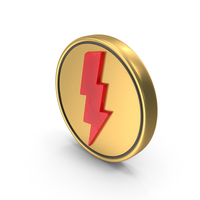 Power Thunder Energy Coin Gold PNG & PSD Images