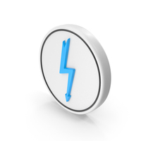 Power Thunder Energy Coin White PNG & PSD Images
