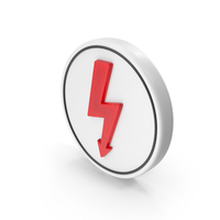 Power Thunder Energy Coin White PNG & PSD Images
