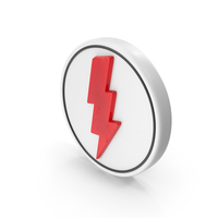 Power Thunder Energy Coin White PNG & PSD Images