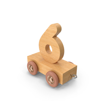 Wooden Train Number 6 PNG & PSD Images