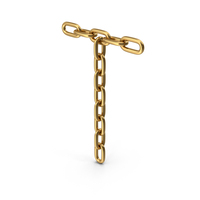 Gold Chain Letter T PNG & PSD Images