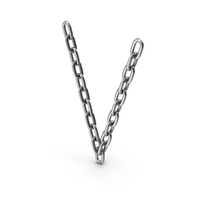 Silver Chain Letter V PNG & PSD Images