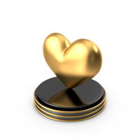 Gold Heart On Platform PNG & PSD Images