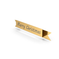 Christmas Gold Ribbon Banner PNG & PSD Images