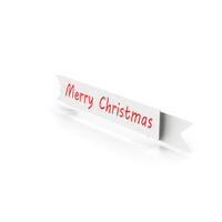 White Christmas Ribbon Banner PNG & PSD Images