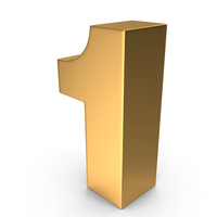 Gold Number 1 PNG & PSD Images