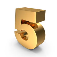 Gold Number 5 PNG & PSD Images