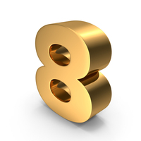 Gold Number 8 PNG & PSD Images