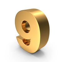 Gold Number 9 PNG & PSD Images