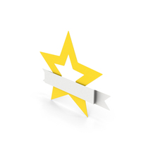 Yellow Star Banner PNG & PSD Images