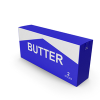 Blue Generic Label Butter 2 Sticks Box PNG & PSD Images