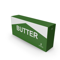 Green Generic Label Butter 2 Sticks Box PNG & PSD Images