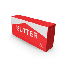 Butter 2 Stick Box Red Generic Label PNG & PSD Images