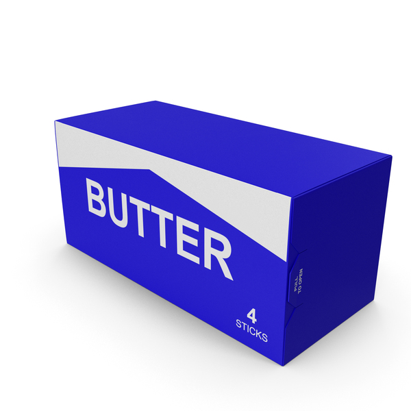 Butter 4 Stick Box Blue Generic Label PNG & PSD Images