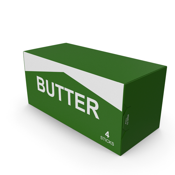 Green Generic Label Butter 4 Sticks Box PNG & PSD Images