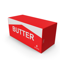 Red Generic Label Butter 4 Sticks Box PNG & PSD Images