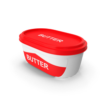 Red Generic Label Butter Jar 8 Oz PNG & PSD Images