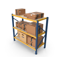 Warehouse Rack With Boxes PNG & PSD Images