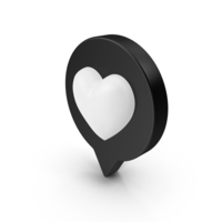 Black Round Like Heart Symbol PNG & PSD Images