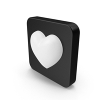 Black Square Like Heart Symbol PNG & PSD Images