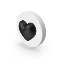 White Round Like Heart Symbol PNG & PSD Images