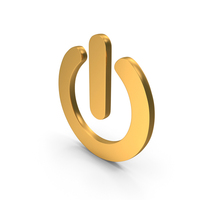 Power On Off Button Start Icon Gold PNG & PSD Images