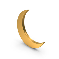 Moon Icon Gold PNG & PSD Images